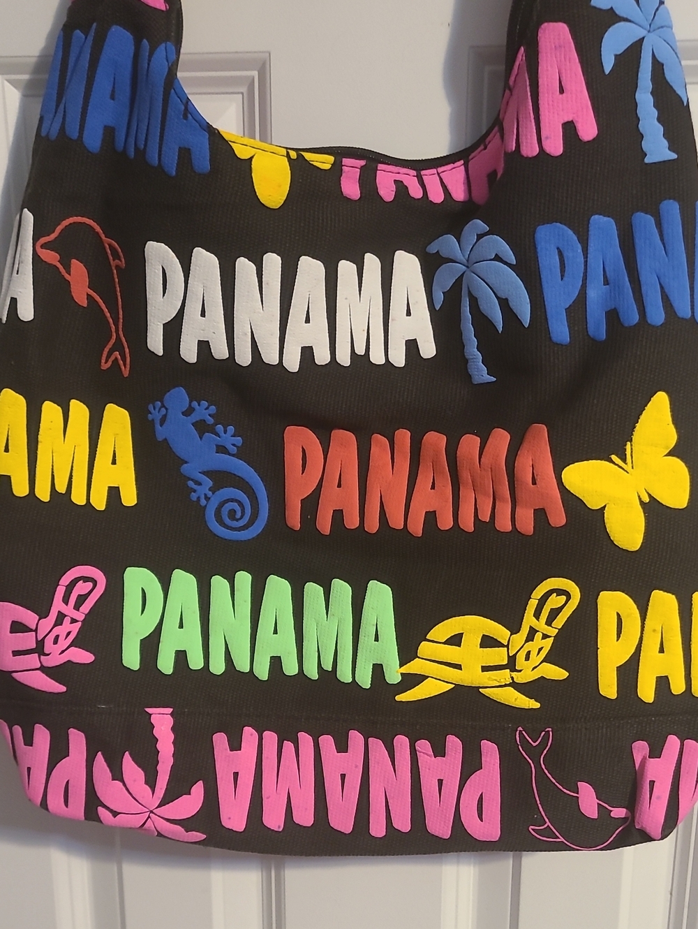 Panama Printed Multicolor Shoulder Bag - Black - Picture 2 of 2